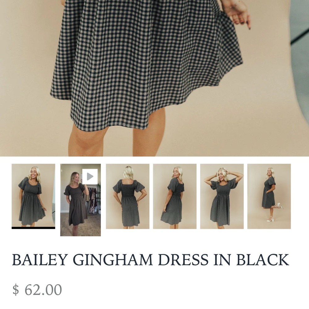 Roolee Black and White Gingham Dress - Picture 4 of 6